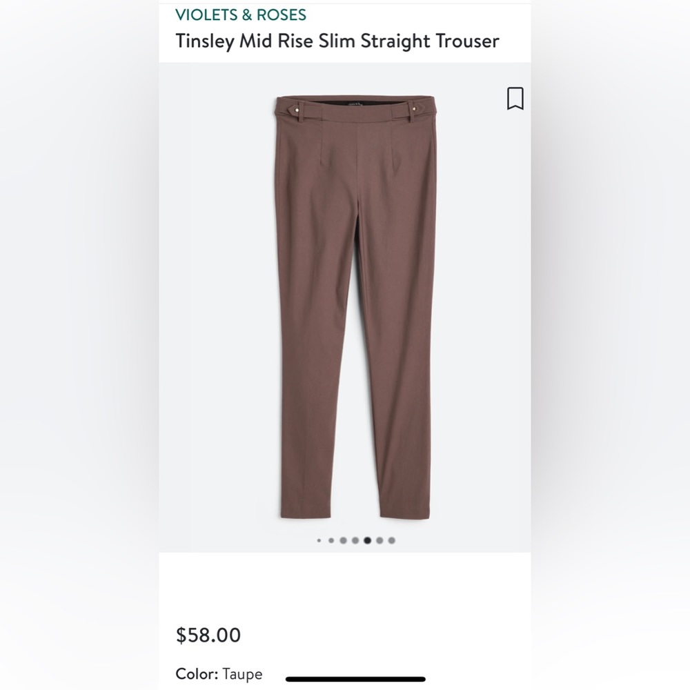 VIOLETS & ROSES
Tinsley Mid Rise Slim Straight Trouser size 12 BRAND NEW W TAGS